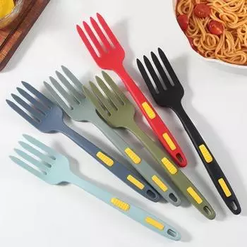 Термостойкие силиконовые гибкие вилки, большая ложка для вытягивания вручную, не допускающая ожогов, для пасты чёрный