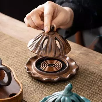 Термостойкий держатель для благовоний, статуэтка цветка, огнестойкий хлопковый керамический стержень для курения, изоляция, ручная работа