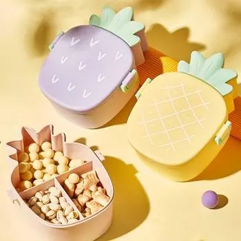 Термостойкий контейнер для закусок и десертов, пластиковый контейнер для еды, переносная коробка для конфет для детей жёлтый