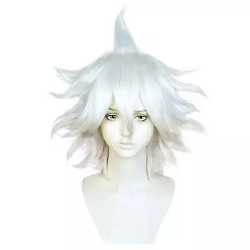Термостойкий парик для косплея Second Castle Komaeda Nagito, парик для косплея Party Disguise, 3 бонуса, в том числе эксклюзивная шпилька и блокнот + сетка,