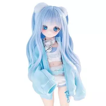 Термостойкий парик для кукол ST188 Длинные волосы с пушистыми аксессуарами для волос Парик, совместимый с куклой 1/3 Только парик (светло-синий)