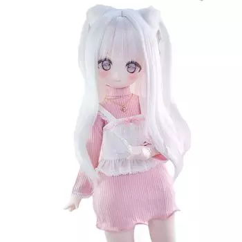 Термостойкий парик для кукол ST197 В комплекте с пушистыми аксессуарами для волос длинные волосы белые 1/3 совместим с куклами парик только парик