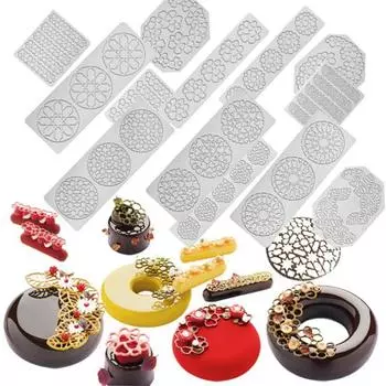 Термостойкий пищевой сорт, легко демонтируемый, разноцветный торт, кружевная подушка, кулинарный торт с пузырьками и листьями L