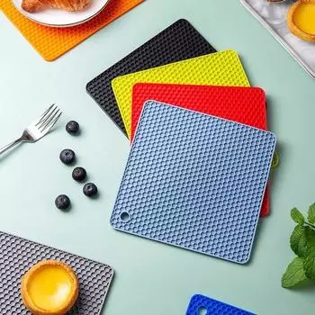 Термостойкий силиконовый коврик 18 см, подставки для чашек, сотовый нескользящий держатель для кастрюли, коврик для запекания, подставка для столовых приборов для Kitchan оранжевый