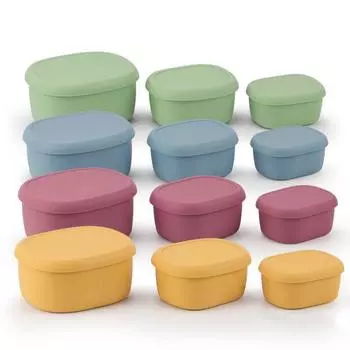 Термостойкий силиконовый ланч-бокс овальный для сохранения свежести коробка для закусок пищевой контейнер морозильник 200ml