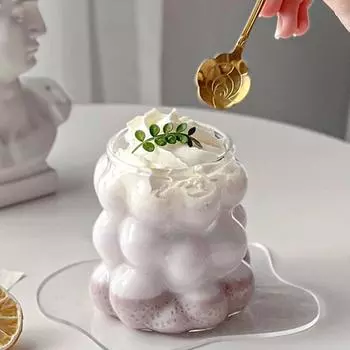 Термостойкое стекло Кружка для кофе Молочная чашка Стеклянные стаканы для питья Чашка для завтрака Домашнее хозяйство Стакан для воды Посуда для питья Любитель Творчество 350ml