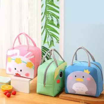Термосумка большой емкости с мультяшными животными, утолщенная термосумка для холодильника, сумка для обеда, детская сумка