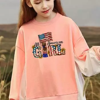 Термотрансферные наклейки для девочек из Америки, толстовки, термопресс, аппликация, Parches Ropa, наклейки для одежды, футболка, сделай сам, утюг на заплатке