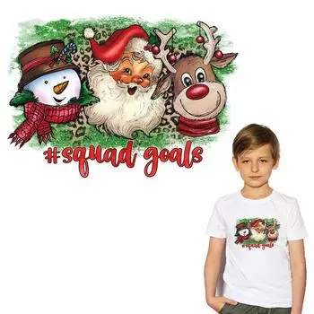 Термотрансферные наклейки с Санта-Клаусом для одежды, термопресс, аппликация, Diy Parches, Ropa, наклейки для одежды, железные нашивки, рождественские 24.5x17.4cm