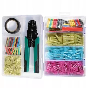 Термоусадочные стыковые соединители проводов красные изолированные водонепроницаемые электрические автомобильные зелёный/красный