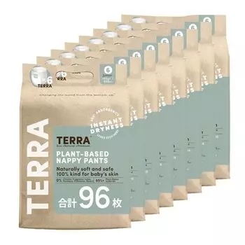 TERRA 96 Pieces Pieces x 8 Super For Going Sensitive Out of Diaper Pants Junior 12 Pieces Diaper, (12 Pack), Absorbent, Skin-Friendly Diaper,