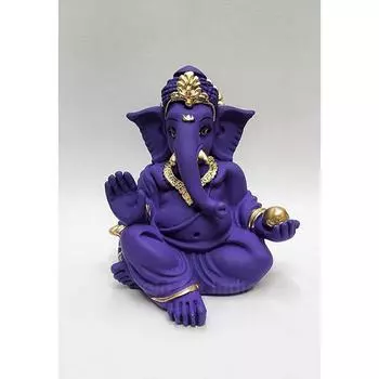 Терракотовый Ганеша в фиолетовом цвете - Праздничное и благоприятное дополнение для вашего дома или автомобиля