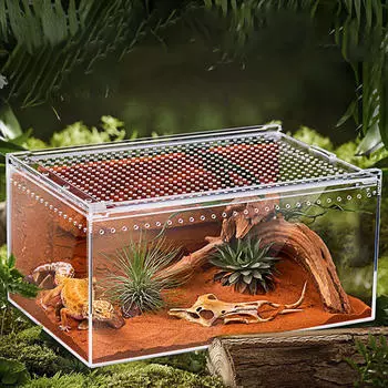 Террариум для рептилий, аквариум для черепах, прозрачная, прочная, удобная, прозрачная клетка для рептилий, среда обитания, ящик для разведения