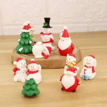 Террариум Сказочный сад Украшения для кукольного домика Микроландшафтные украшения Рождественские миниатюрные фигурки B