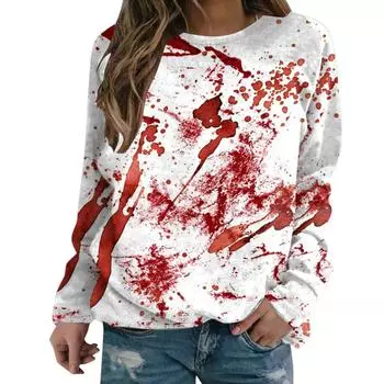 Terror Blood 3D Print Толстовки с капюшоном на Хэллоуин Женская мода Уличная одежда Толстовки Y2k Большие свитера Топы Женская одежда S