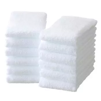 Terry Labo Pure White Face Towel Set of 12 Face Towels Made in Japan Senshu Towel 34 x 12 Pieces White (Approx. 85cm)