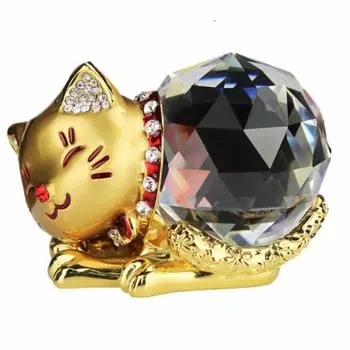 Terryfly Lucky Cat Милый миниатюрный объект Manekineko Украшение Удачи (Золото) золотой