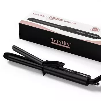 Terviiiix Мини-щипцы для завивки 19 мм Портативные щипцы для завивки волос Дорожные мини-щипцы для завивки волос 3 температурных режима Совместимость с зарубежными странами Подходит для хранения