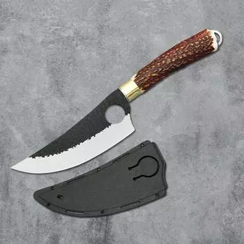 Тесак для мяса из нержавеющей стали Нож для обвалки ручной ковки Нож шеф-повара Кухонный нож серебряный