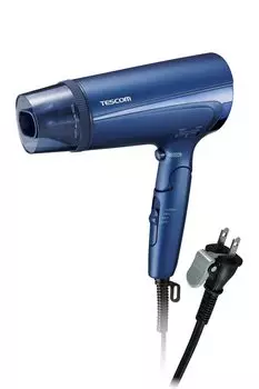 Tescom Фен Protect Ion складной маленький легкий воздушный Easy Plug темно-синий холодный/горячий TD465A-A