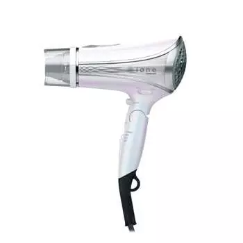 Tescom Hair Dryer, Negative Ion, Foldable, Large Air Volume, Easy Plug, Prism White TID1100B-W