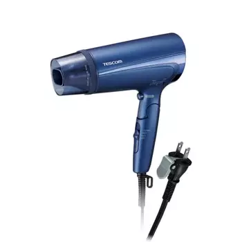 Tescom Hair Dryer Protect Ion Folding Small Lightweight Cold/Hot Air Easy Plug Navy TD465A-A