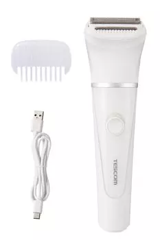 Tescom Женская бритва Беспроводная бритва Моющаяся Водонепроницаемая IPX7 Может использоваться за рубежом Тонкая белая V-образная TT363A-W