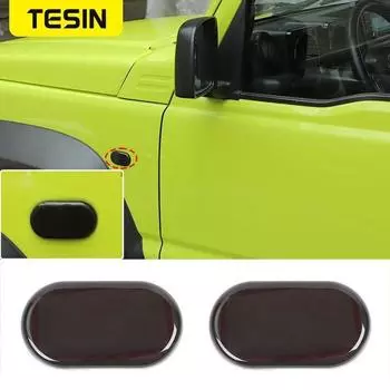 TESIN ABS боковое крыло автомобиля, указатель поворота, декоративная крышка, наклейки для Suzuki Jimny, внешние аксессуары Smoked Black