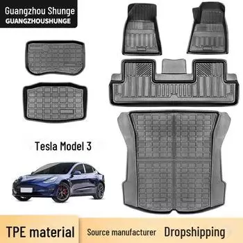 Tesla Model 3 с правым рулем TPE напольный коврик полного объема 21 Model 3 front storage pad