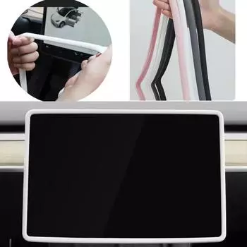 Tesla Model 3 Y Силиконовая рамка экрана Дисплей Край Защитная крышка Центральный пульт Защитный чехол Автомобиль 2025 2025 2025 2020 Аксессуары белый