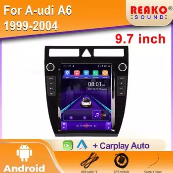 Tesla Style Vertical Android Smart car radio для Audi A6 Android car stereo с GPS-навигацией car radio с экраном 2002-2008 4 core 2GB+32GB carplay