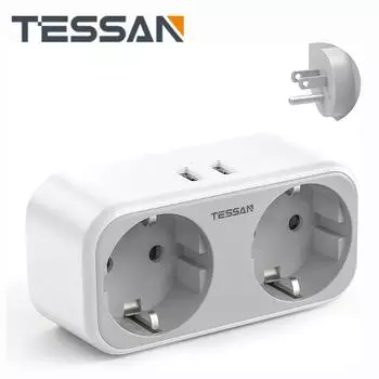 TESSAN Adaptateur Prize France vs USA, Adaptateur USA 4 и 1, Adaptateur Prize Canada с 2 премиями и 2 USB 2.4A