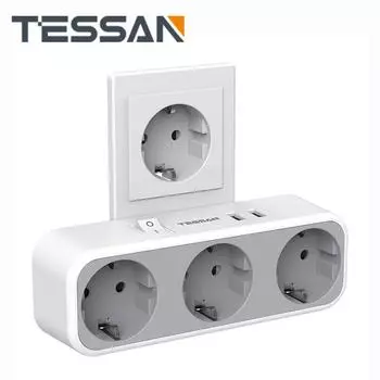 TESSAN EU KR Plug Удлинитель настенной розетки с USB-портами Розетки переменного тока Выключатель Thief Розетка Европейский адаптер для дома