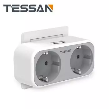 TESSAN EU Многоместная настенная розетка с выключателем включения/выключения, 2/4 розетки, 2/3 USB-порта для зарядки, 5 В, 2,4 А, удлинитель 7 в 1, защита от перегрузки
