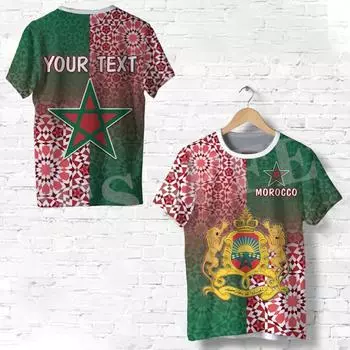 Tessffel Черная история Африка графство Марокко Флаг племени татуировка 3DPprint Мужчины/Женщины Летние унисекс повседневные футболки с короткими рукавами A6 4XL