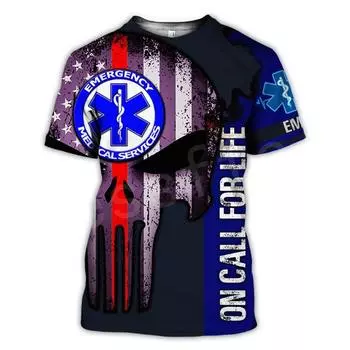 Tessffel Emergency Medical Service Technician EMT EMS Paramedic Hero Новые модные унисекс повседневные футболки с коротким рукавом с 3D-принтом s-3 S