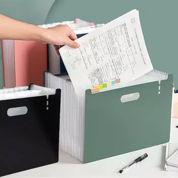 Test Paper Vertical Organ Bag Multi-layer Standing Paper A4 Data Storage Bag Folder Paper Organizer чёрный