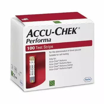 Тест-полоски Accu-Chek Performa 100 СРОК ГОДНОСТИ ДО ФЕВРАЛЯ 2026 ГОДА СДЕЛАНО В США