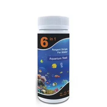 Тест-полоски для аквариума 6 в 1 Многоцелевая бумага для тестирования воды в бассейне Аквариум для рыб 50pcs/box