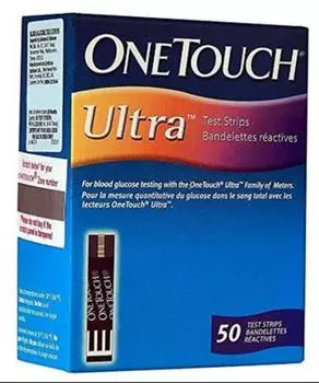 Тест-полоски One Touch Ultra Glucose Diabetic 50 СДЕЛАНО В США