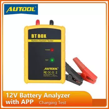 Тестер аккумулятора AUTOOL BT BOX, зарядный тест с мобильным автомобильным аккумулятором, тестер аккумулятора 12 В, диагностический инструмент для автомобиля CHINA
