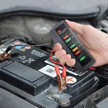 Тестер аккумулятора Автомобильный мотоциклетный аккумулятор Тестеры автомобильных аккумуляторов ABS Красный Желтый Зеленый Дисплей 12 В Тестер уровня жидкости аккумулятора