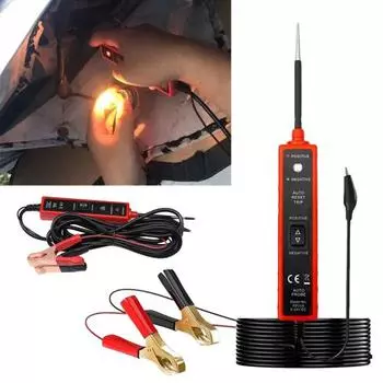 Тестер электрических цепей автомобиля, тестер автомобильных щупов силовых цепей, светодиодный испытательный щуп, искатель коротких замыканий, тестер электрических систем 6-24 В 1pc