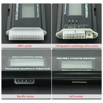 Тестер блока питания ATX 20/24 Pin с ЖК-дисплеем для диагностики ПК SATA