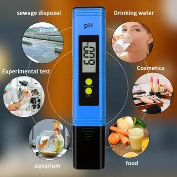 Тестер чистоты воды PH-метр с диапазоном измерения 0-14 0,01 Высокая точность -9D Blue