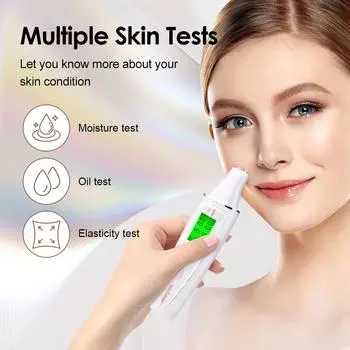 Тестер кожи лица, портативный анализатор кожи, цифровой эстетический тестер влажности, монитор уровня воды и жира для ухода за кожей, диагностическое устройство для кожи белый