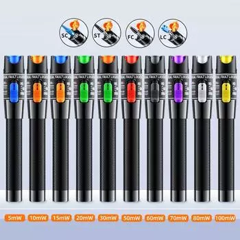 Тестер оптоволоконного кабеля Pen 1/10/20/30/50/100mw Визуальный локатор неисправностей SC/FC/ST 2.5 мм Интерфейс VFL 1-100 км Диапазон 5MW