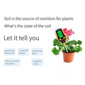 Тестер почвы 4-в-1 Многофункциональный детектор почвы Измеритель влажности pH-метр Температура Влага