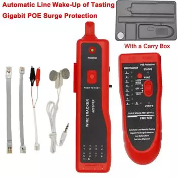 Тестер проводов RJ45 RJ11 Кабельный трекер Линейный искатель Сетевой трекер Ethernet LAN Сетевой Cat5 Cat6 Телефонный кабельный трекер Набор инструментов