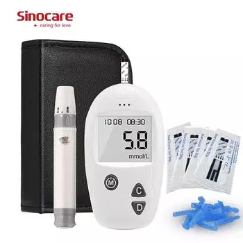 Тестер сахара в крови Sinocare Safe-Accu с 50 тест-полосками/иглами синий